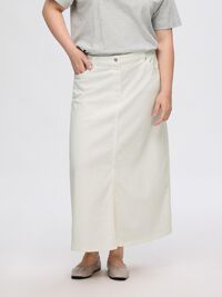 DENIM MIDDELLANGE ROK, Snow White, highres