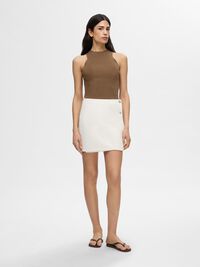 SLEEVELESS KNITTED TOP, Coca Mocha, highres