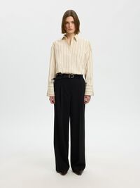 OVERSIZED STRIPED SHIRT, Birch, highres