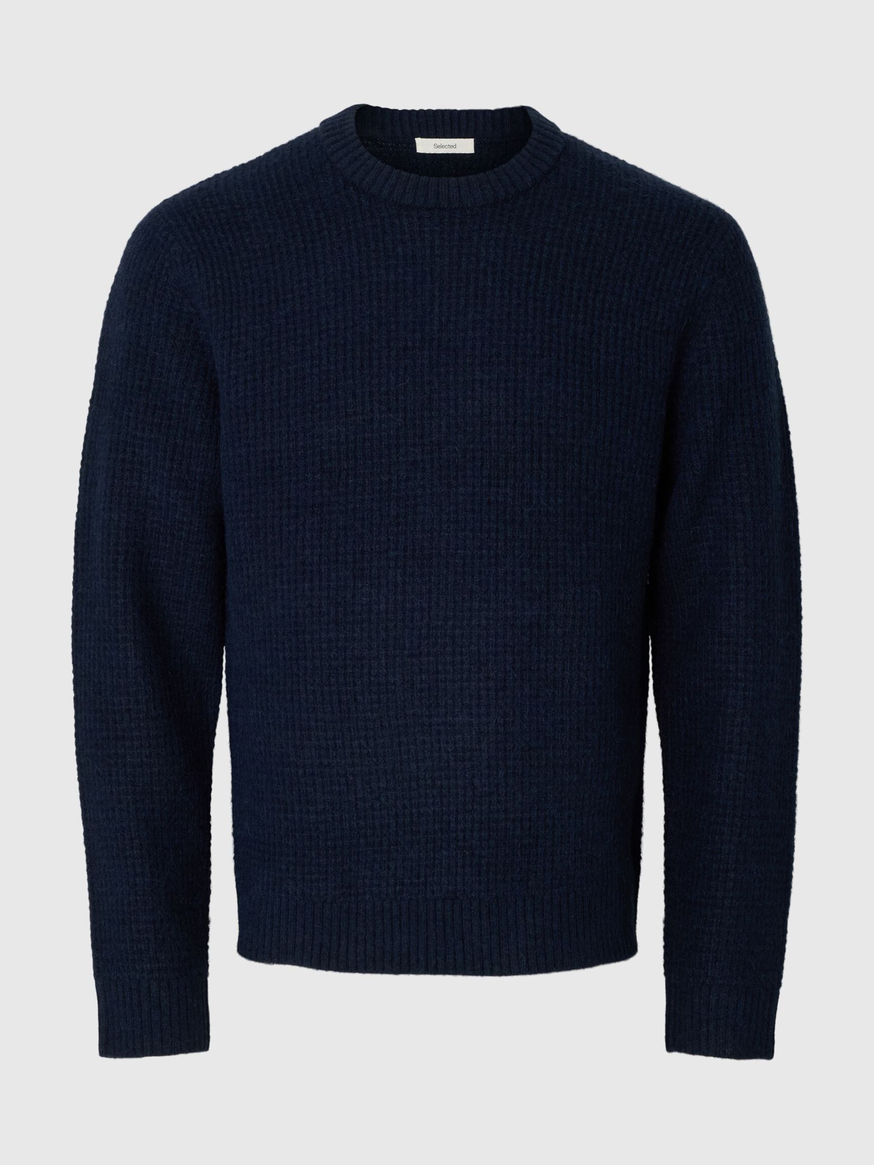 WAFFLE KNIT JUMPER, Navy Blazer, highres