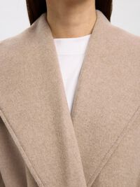 WOOL BLEND LONG COAT, Sandshell, highres