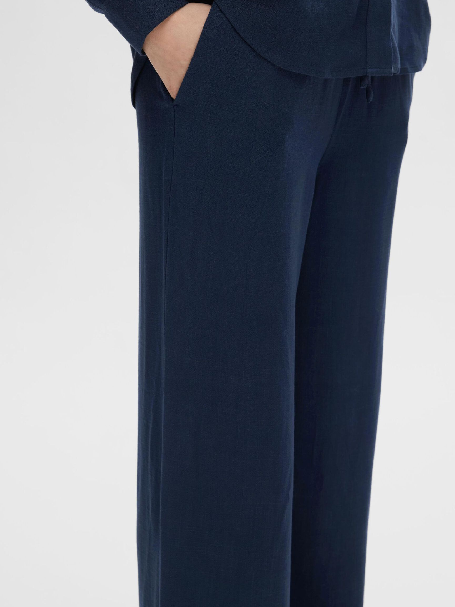 VISCOSE BLEND TROUSERS, Dark Sapphire, highres