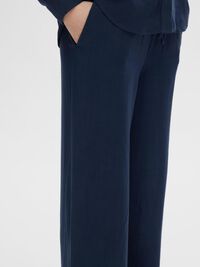 VISCOSE BLEND TROUSERS, Dark Sapphire, highres