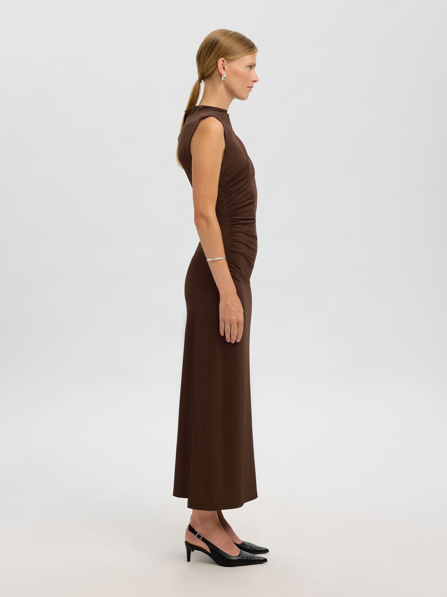 DRAPIERTES MAXIKLEID, Demitasse, highres