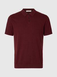 KNITTED KNITTED POLO SHIRT, Tawny Port, highres
