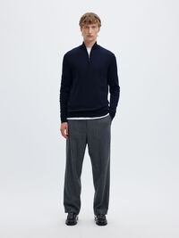 SWETER Z KRÓTKIM ZAMKIEM, Navy Blazer, highres