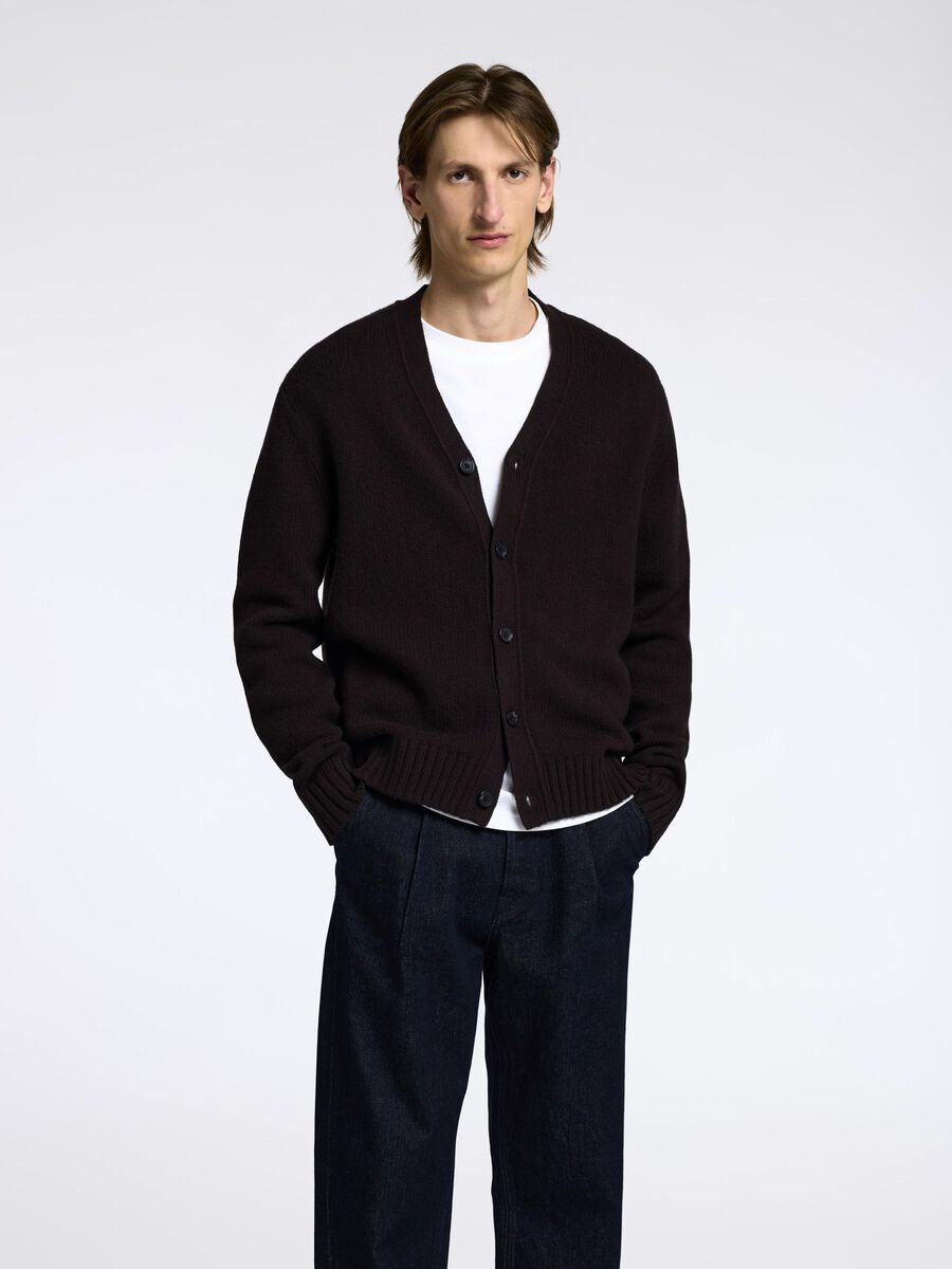 Selected RELAXED FIT WOOL BLEND CARDIGAN, Chocolate Torte, highres - 16095620_ChocolateTorte_003.jpg