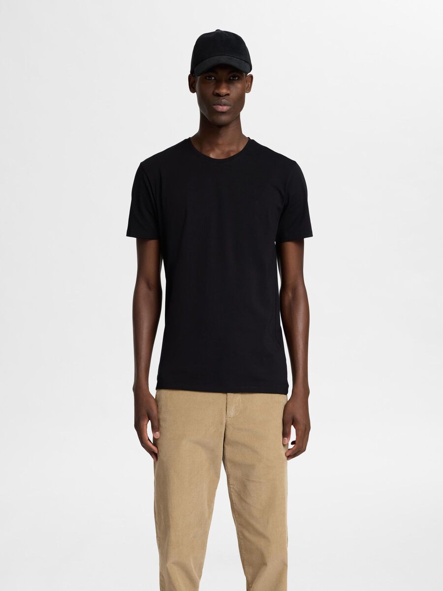 Selected KORTÄRMAD T-SHIRT, Black, highres - 16073457_Black_003.jpg