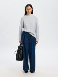 WOOL BLEND PULLOVER, Ancient Water, highres