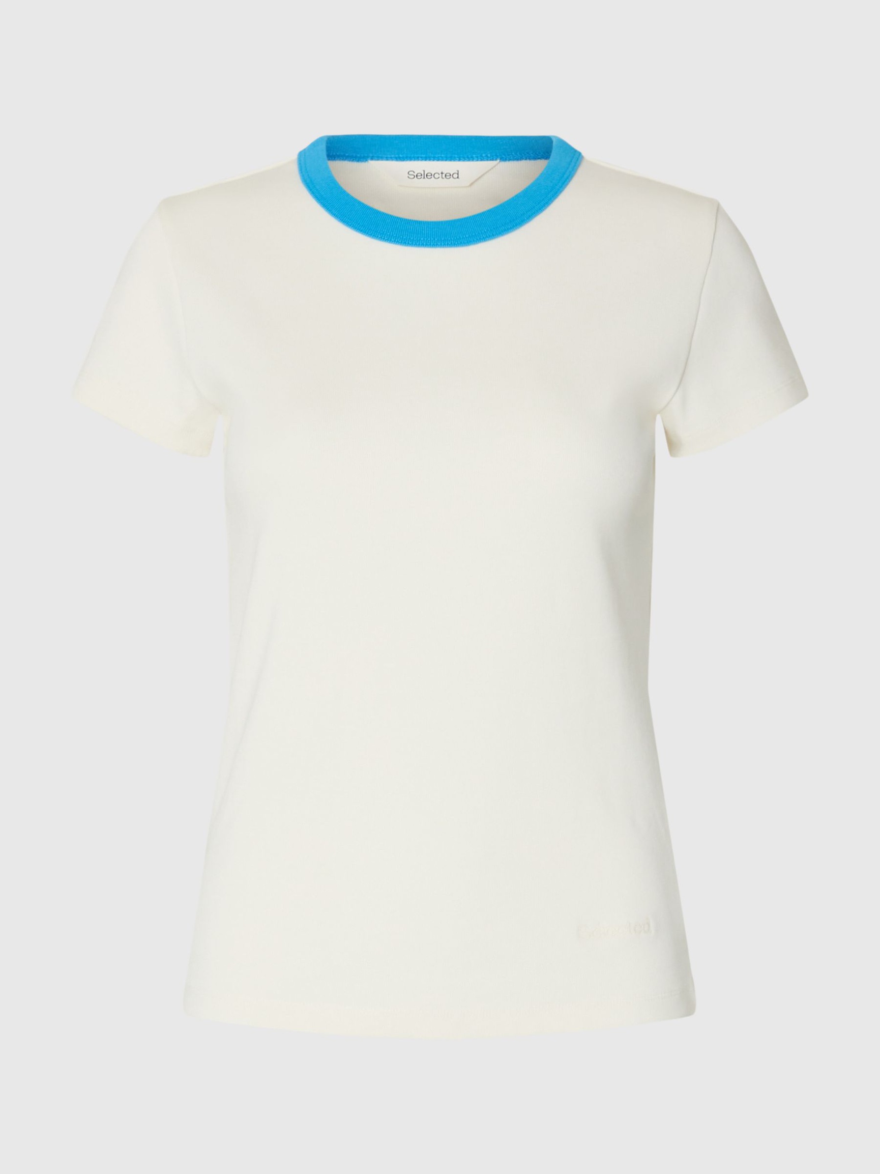 COTTON SHORT-SLEEVED T-SHIRT, Egret, highres