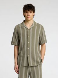 BOMULD KORTÆRMET SKJORTE, Vetiver, highres
