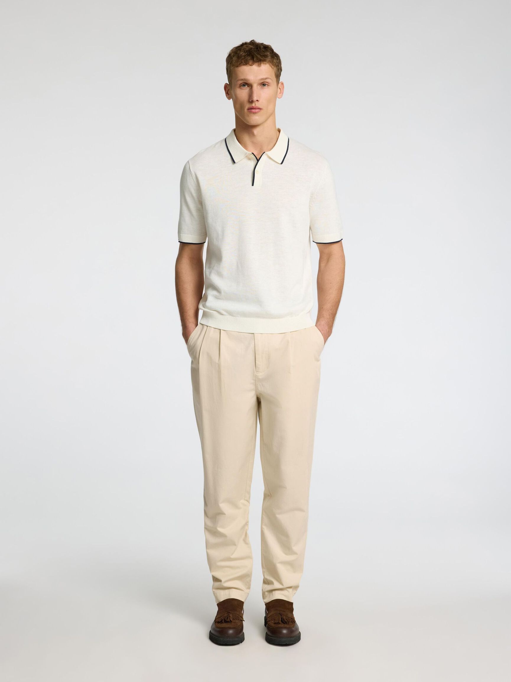 RELAXED FIT CROPPED TROUSERS, Fog, highres