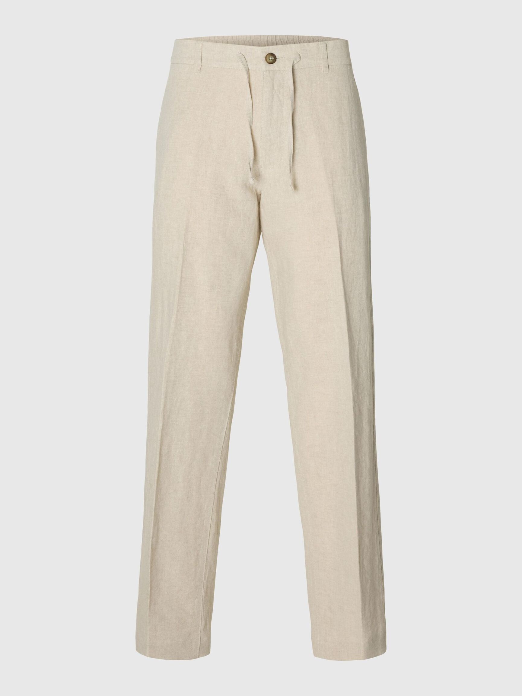 196 RAK PASSFORM BYXOR I LINNEBLANDNING, Pure Cashmere, highres