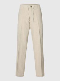 196 RAK PASSFORM BYXOR I LINNEBLANDNING, Pure Cashmere, highres