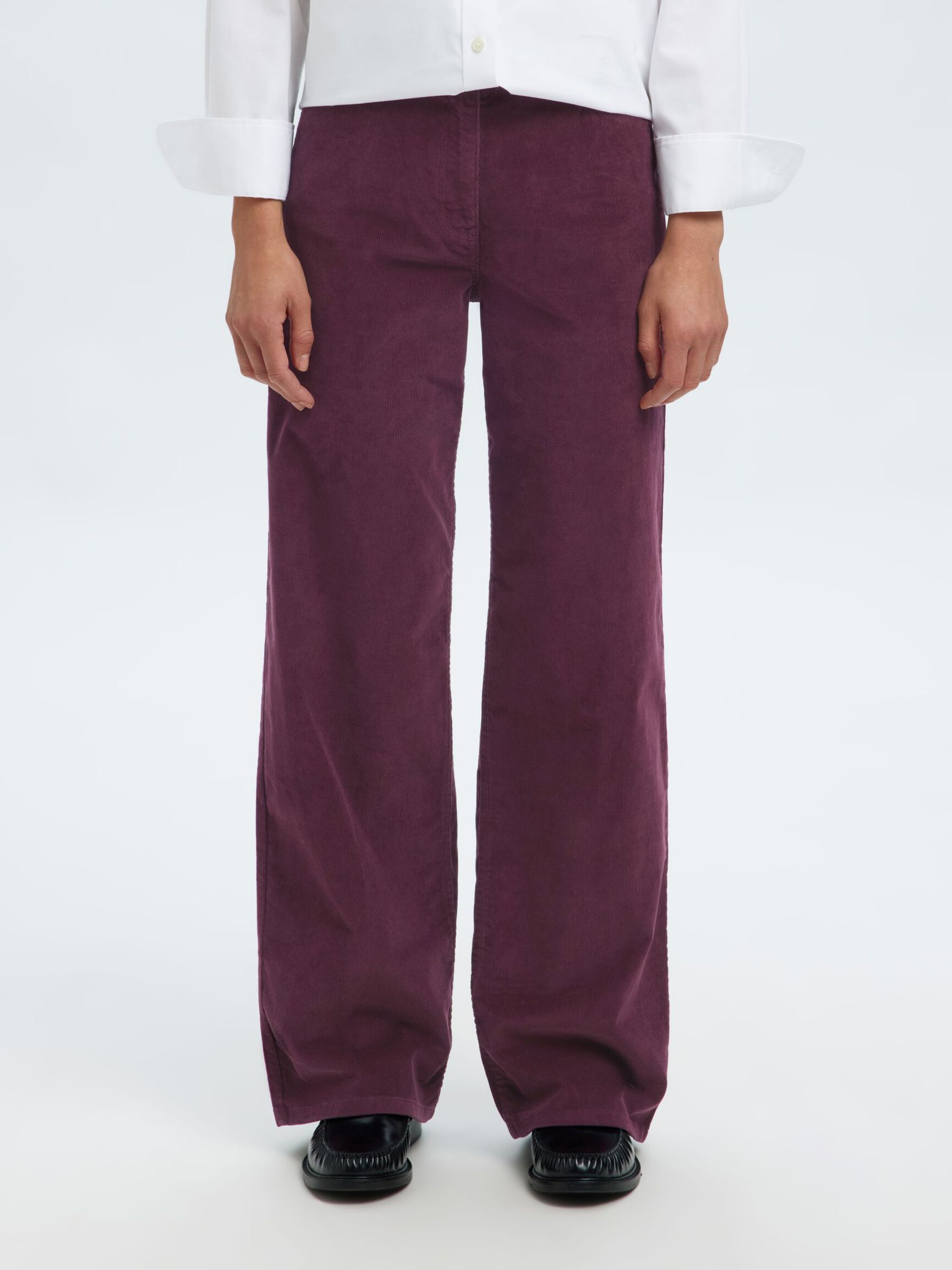 WIDE FIT FLØJLSBUKSER, Fig, highres