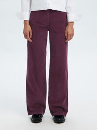 WIDE FIT FLØJLSBUKSER, Fig, highres