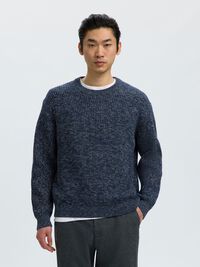 100% COTTON PULLOVER, Navy Blazer, highres