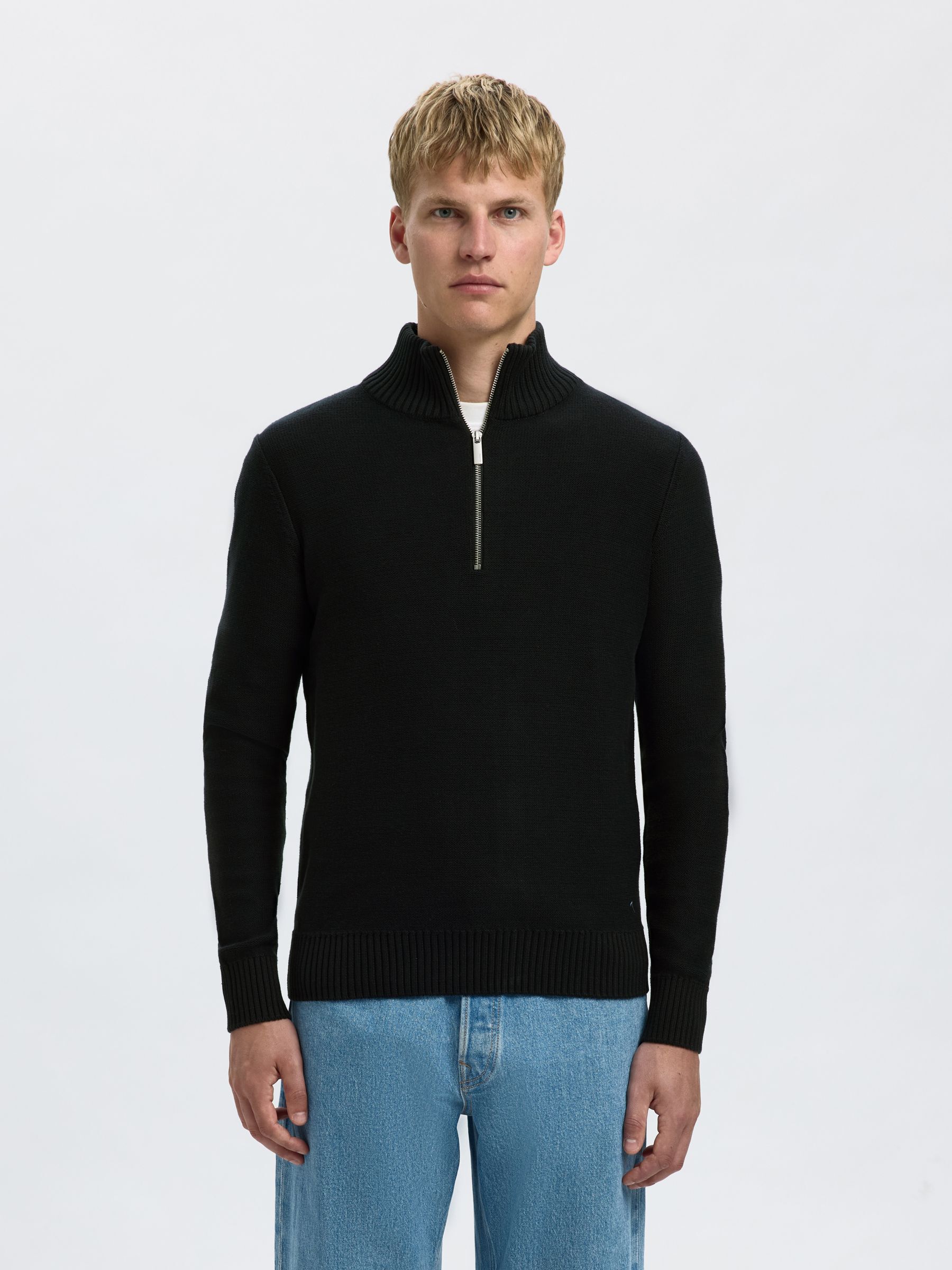 HALF-ZIP PULLOVER | Black | Selected
