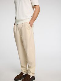 CORTE RELAJADO PANTALONES CROPPED, Fog, highres