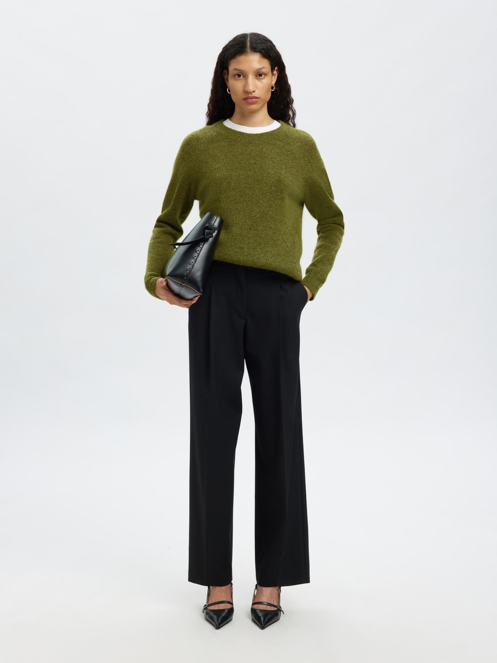 WOOL BLEND JUMPER, Cardamom Seed, highres