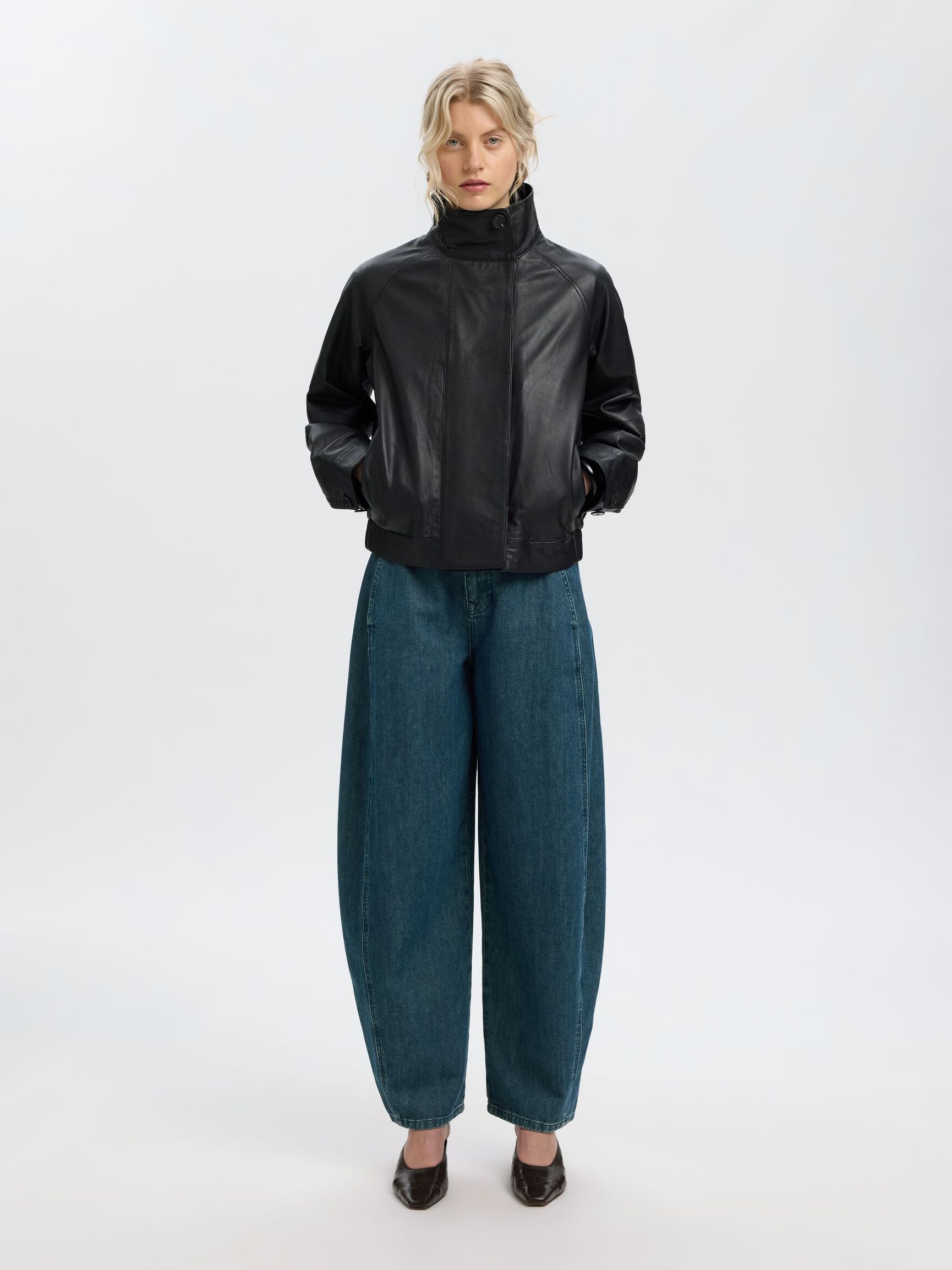 BARREL FIT JEANS, Medium Blue Denim, highres