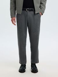 LAINE MÉLANGÉE PANTALON À COUPE EFFILÉE, Dark Grey, highres