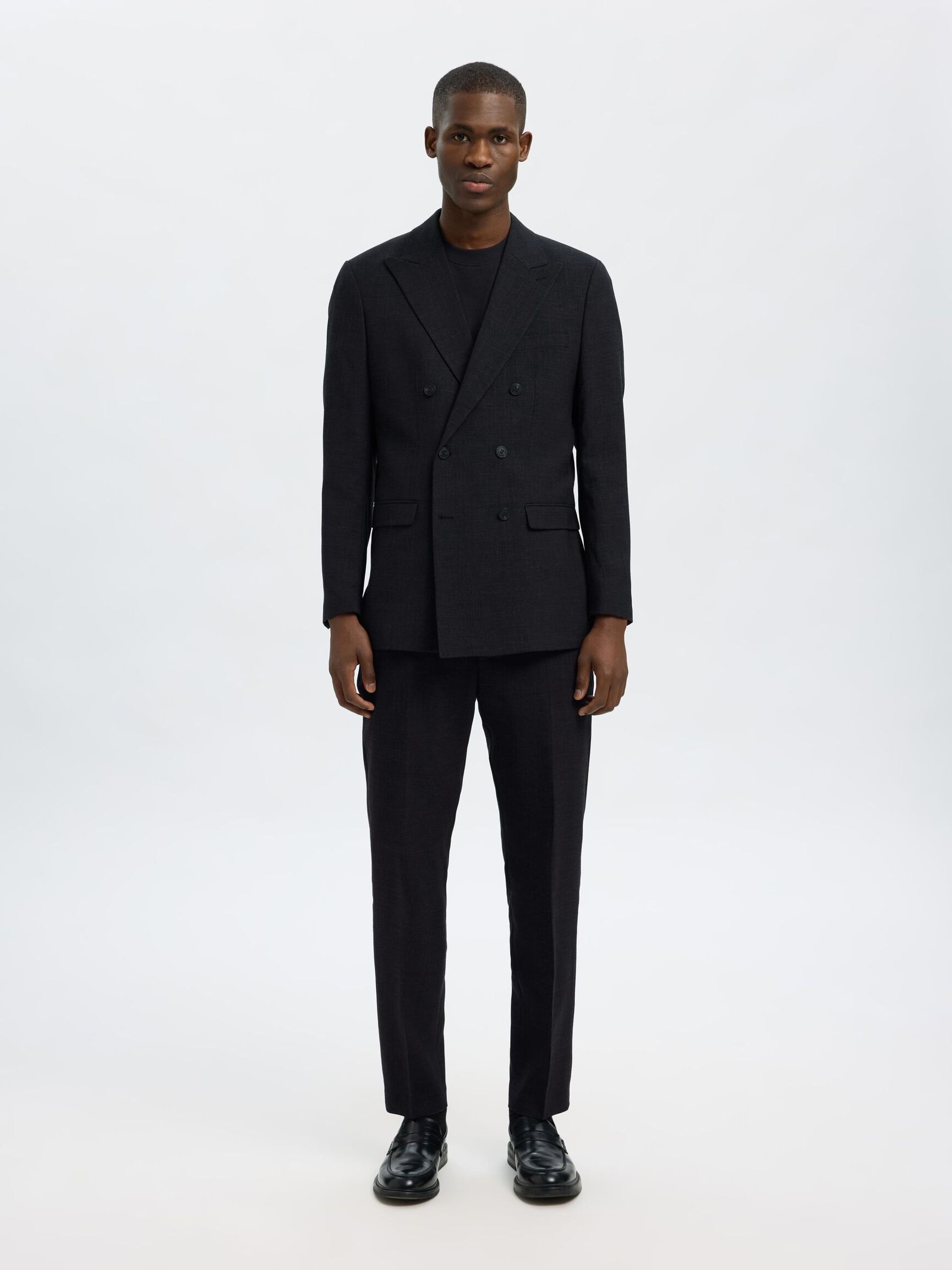 SLIM FIT ZWEIREIHIGER BLAZER, Black, highres