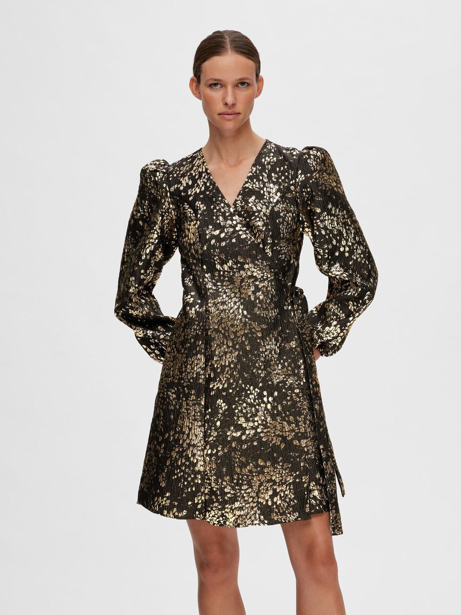 Selected METALLIC JACQUARD MINIKLEID, Gold Colour, highres - 16092709_GoldColour_003.jpg