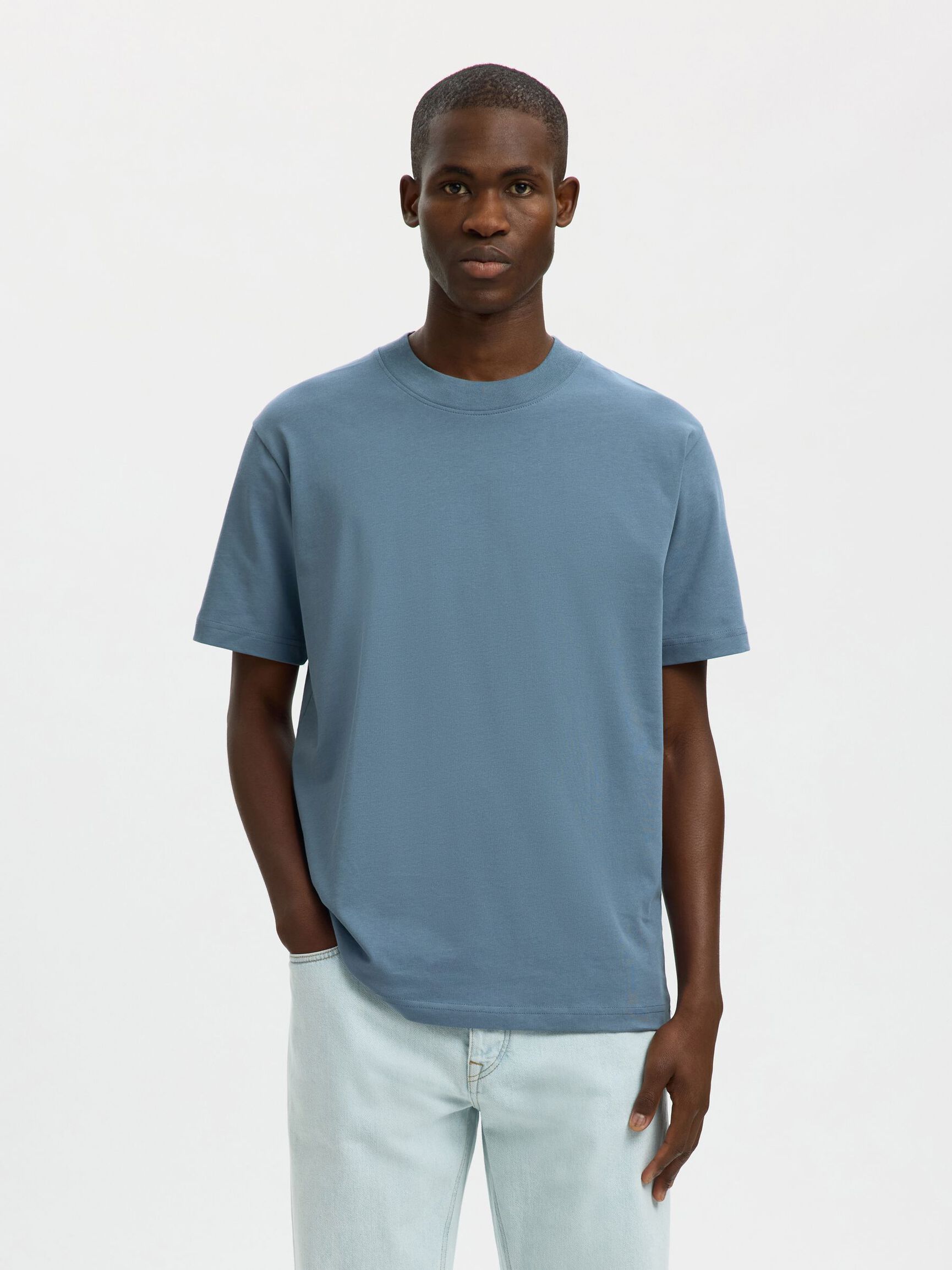 SHORT-SLEEVED RELAXED FIT T-SHIRT, Blue Mirage, highres