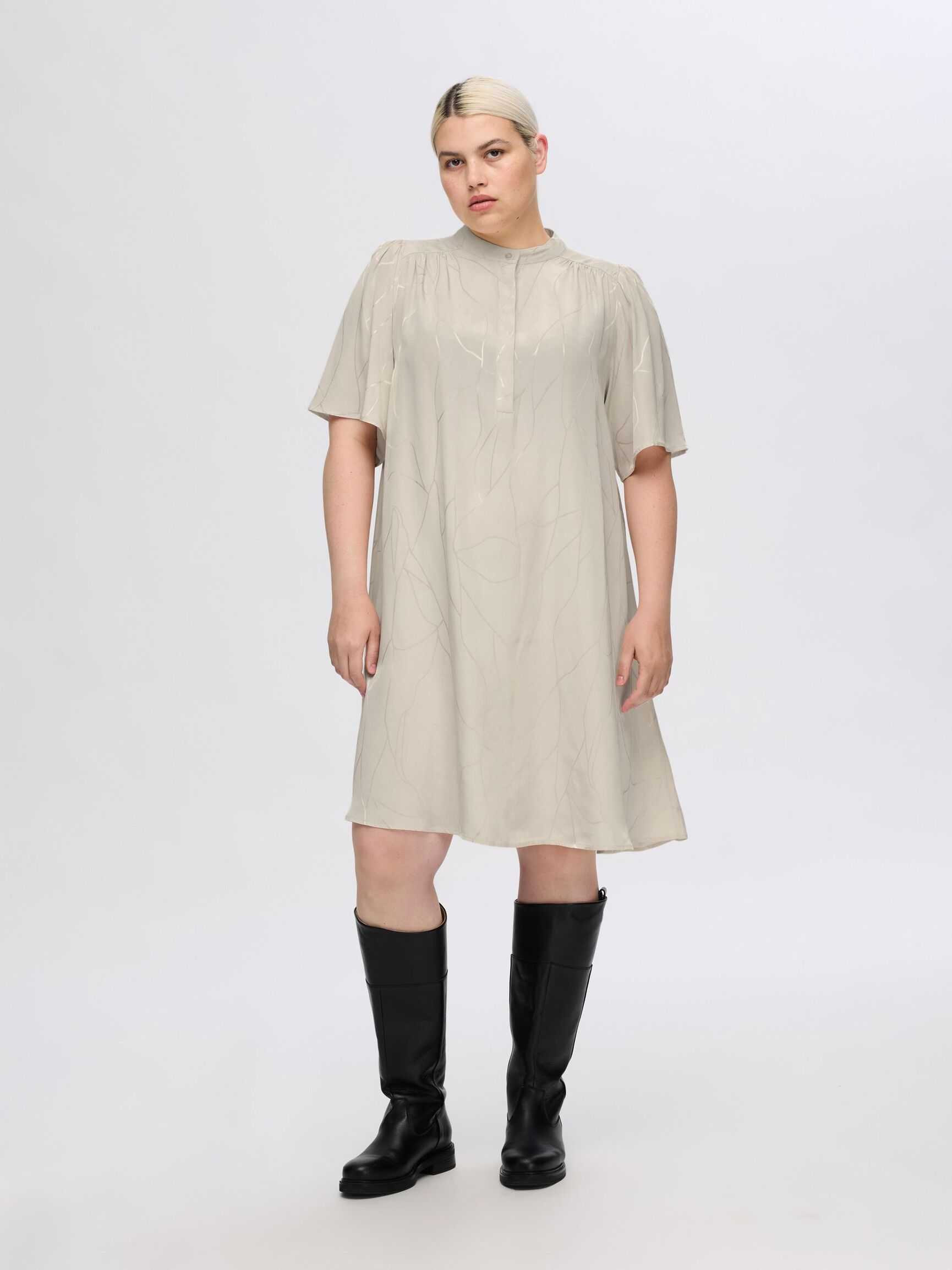 VISCOSEMIX PRINT MINI JURK, Birch, highres