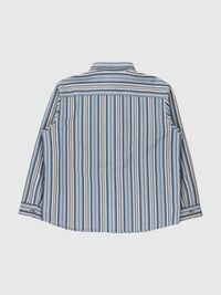 STRIPED COTTON OVERSHIRT, Stormy Weather, highres