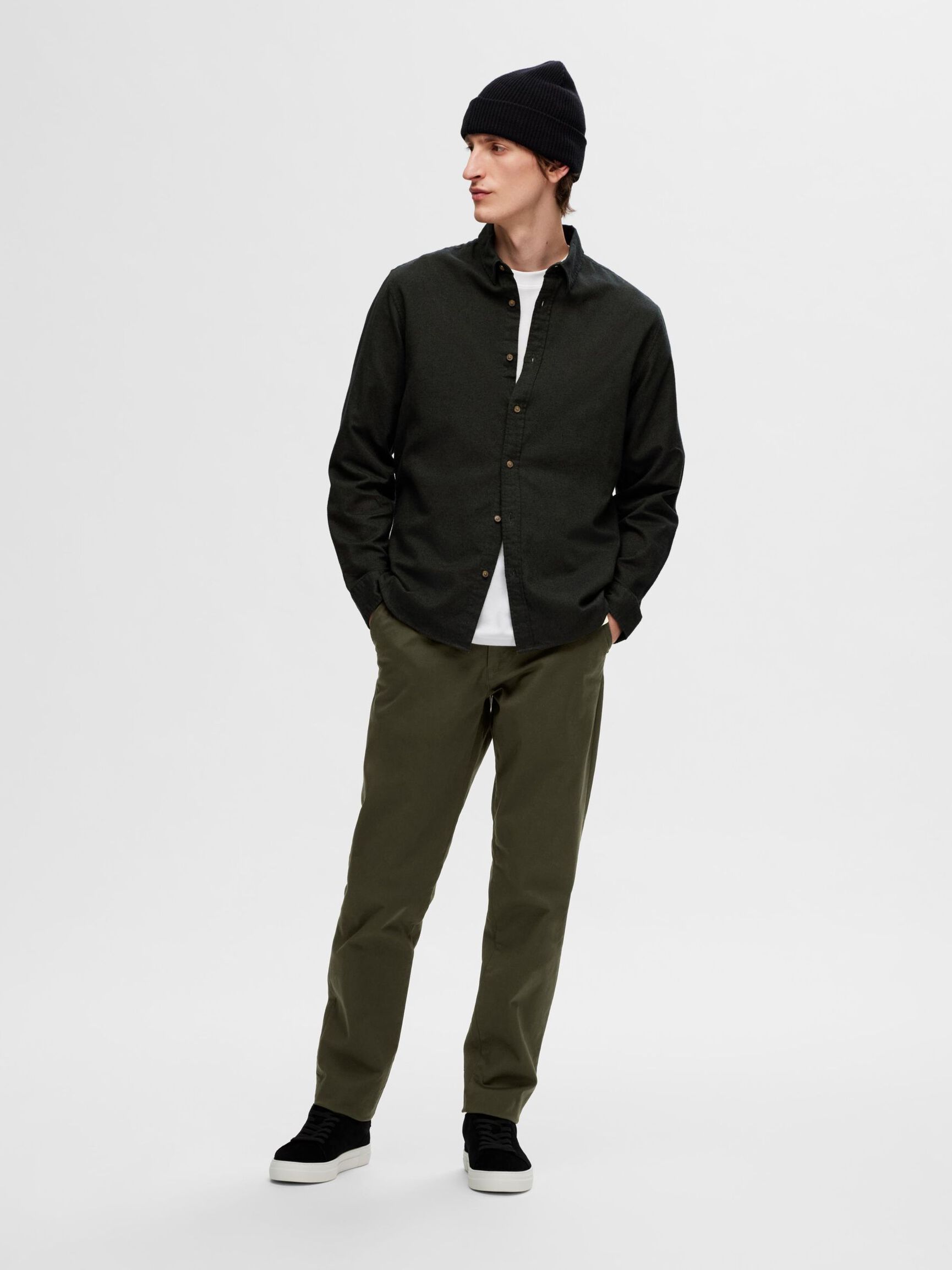 175 SLIM FIT FLEX CHINOS, Forest Night, highres