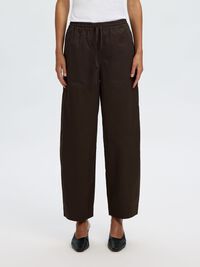 COTTON BLEND BARREL FIT TROUSERS, Delicioso, highres