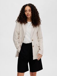 VISCOSE BLEND RELAXED BLAZER, Sandshell, highres