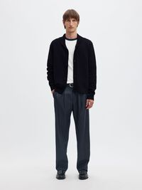 ORGANIC COTTON SHAWL COLLAR CARDIGAN, Sky Captain, highres