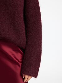 OVERSIZED ULDBLANDING STRIKTRØJE, Zinfandel, highres
