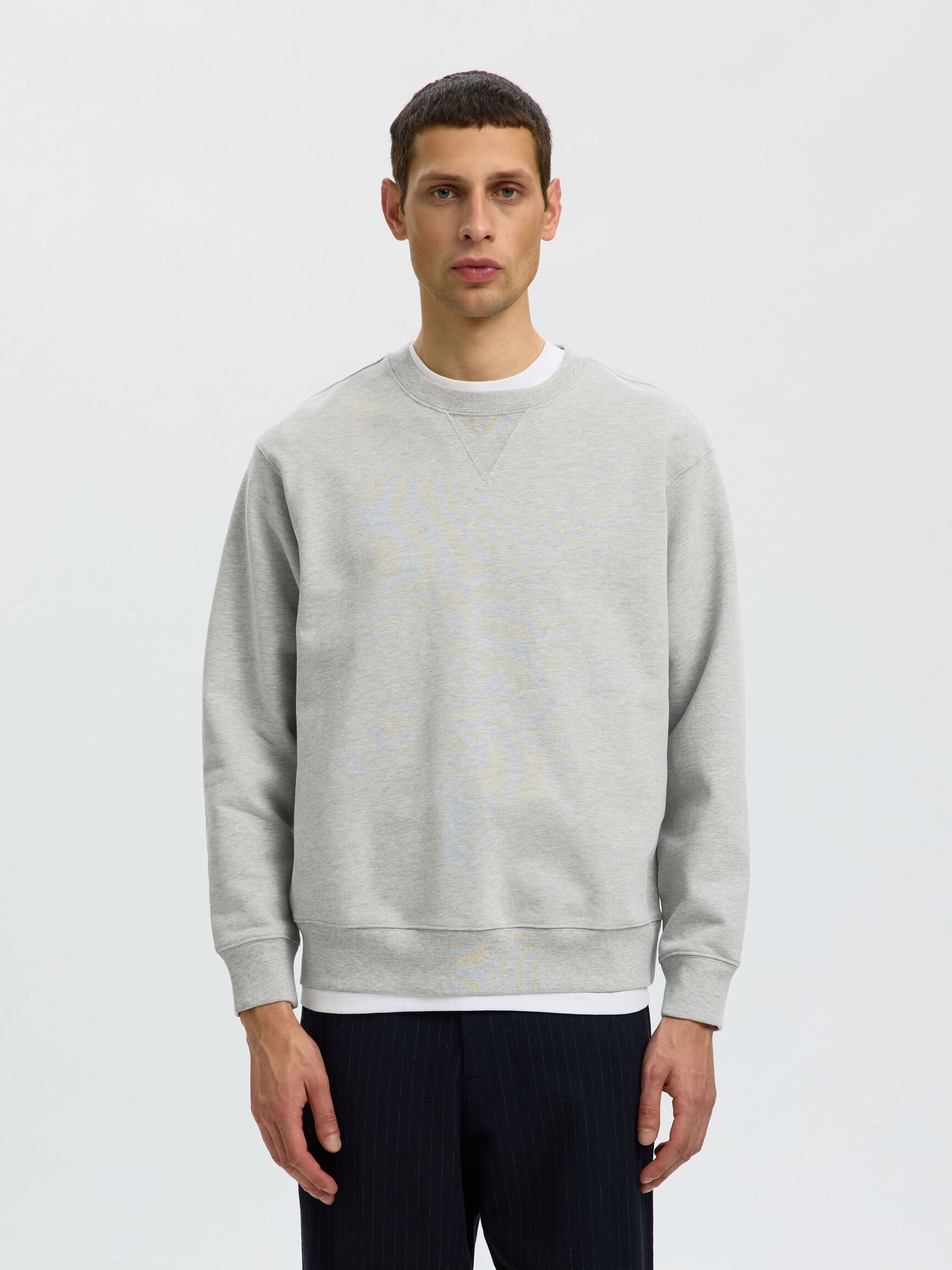 RELAXED FIT SWEATSHIRT, Light Grey Melange, highres