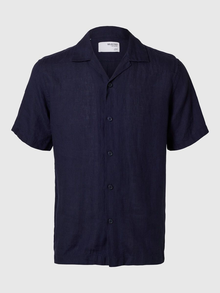 Selected 100% LEINEN KURZARMHEMD, Navy Blazer, highres - 16096908_NavyBlazer_001.jpg
