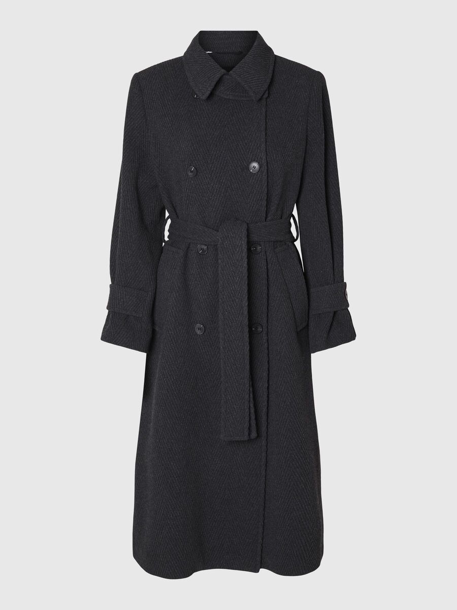 Selected WOLLGEMISCH GÜRTEL TRENCHCOAT, Volcanic Ash, highres - 16094239_VolcanicAsh_1112971_001.jpg