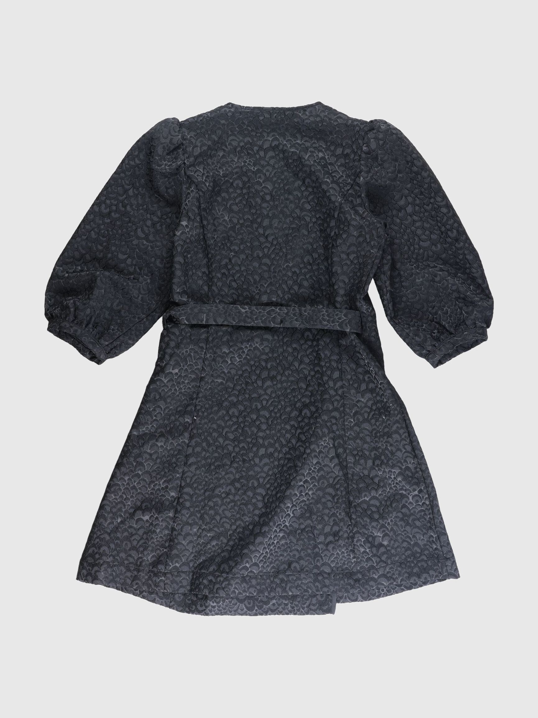 JACQUARD MINI SLÅ OM KJOLE, Black, highres