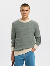 LANGÄRMELIGER STRICKPULLOVER, Deep Forest, highres