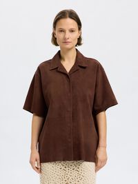 GAMUZA 100 % CAMISA DE MANGA CORTA, Chestnut, highres