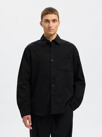LANGE MOUWEN OVERSHIRT, Black, highres