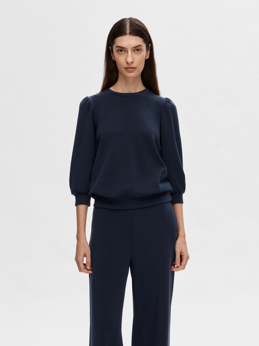 Selected POFMOUW SWEATSHIRT, Dark Sapphire, highres - 16082379_DarkSapphire_003.jpg