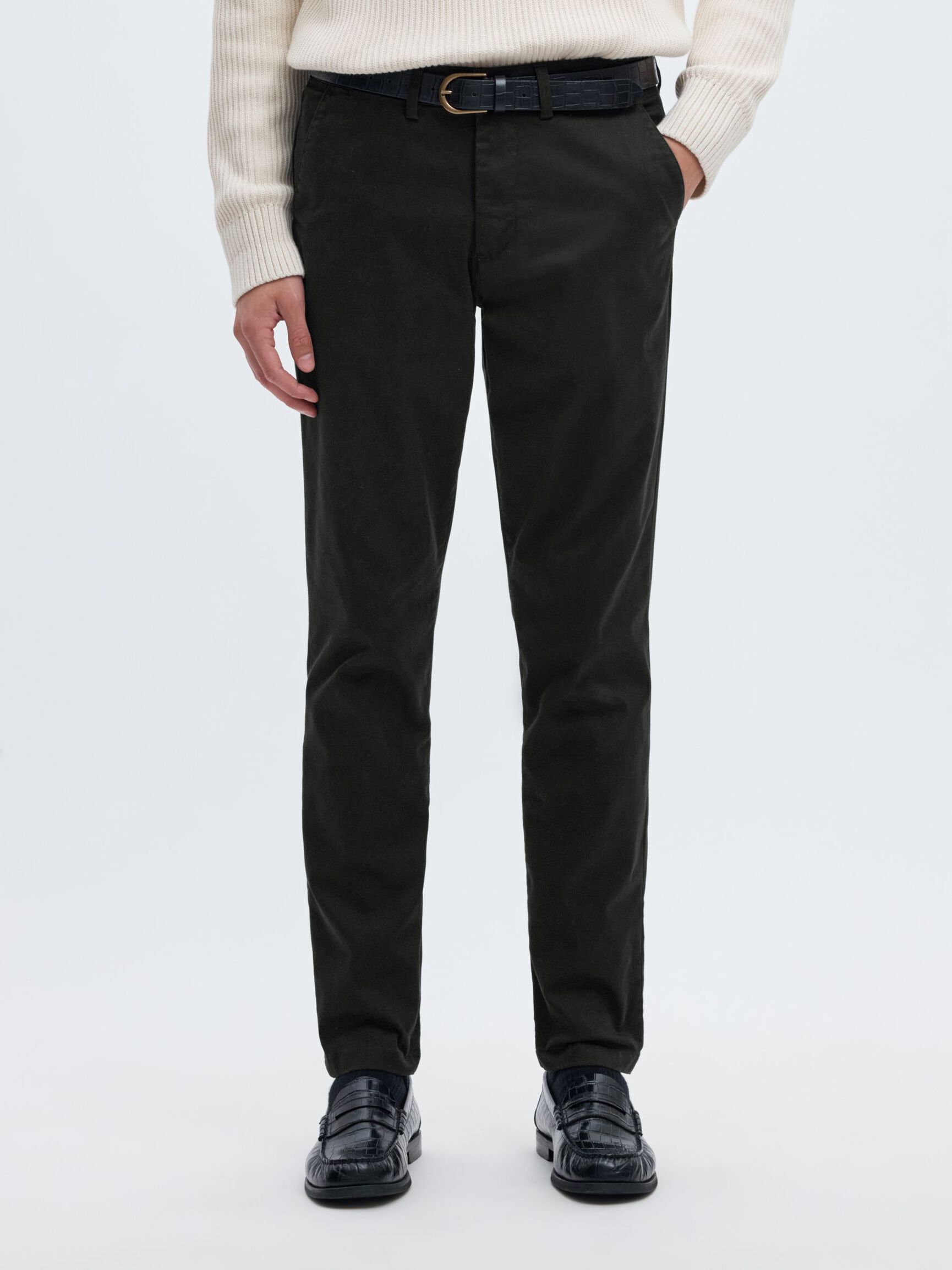 175 SLIM FIT FLEX CHINOS, Black, highres