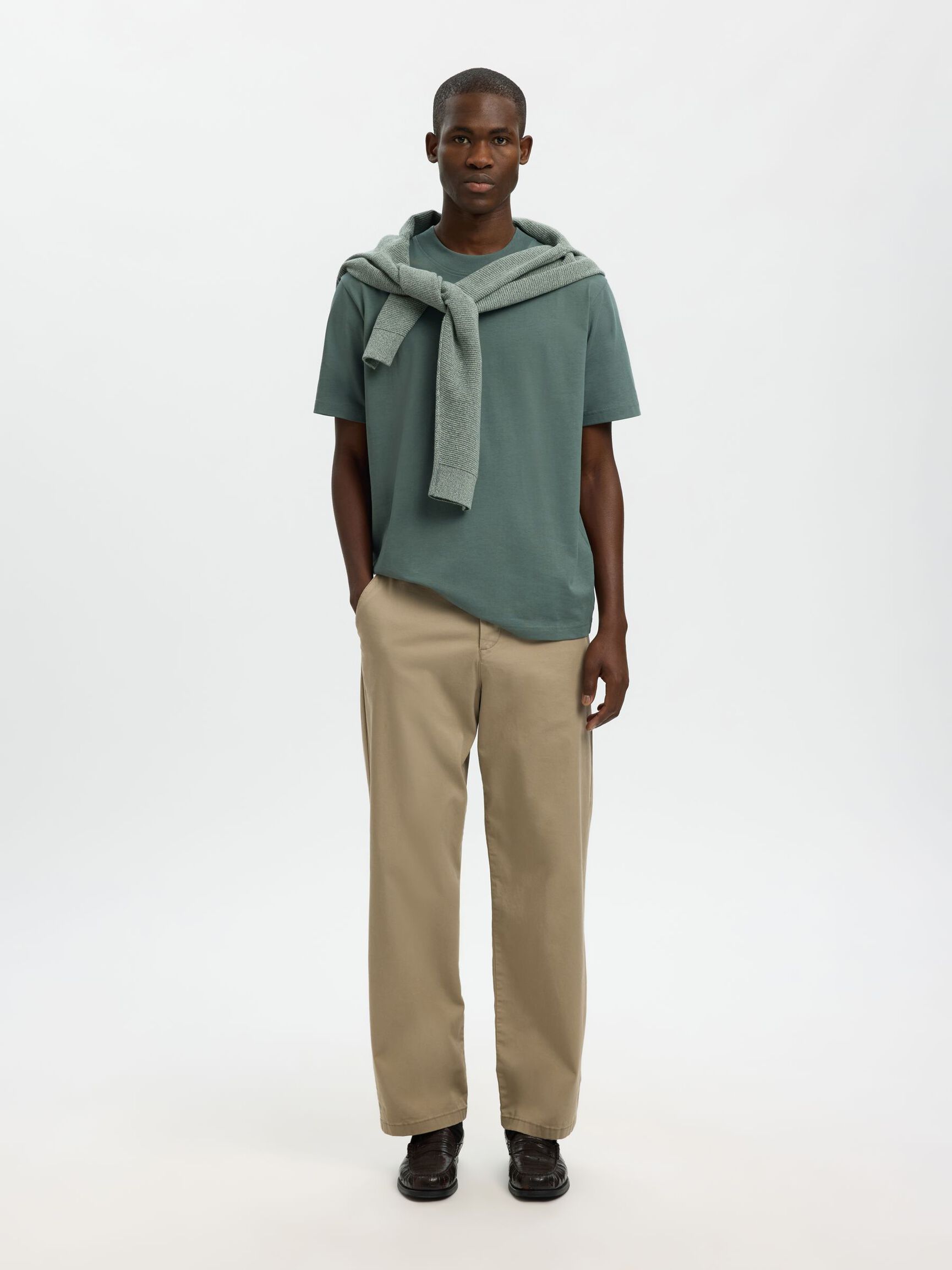 SHORT-SLEEVED RELAXED FIT T-SHIRT, Balsam Green, highres