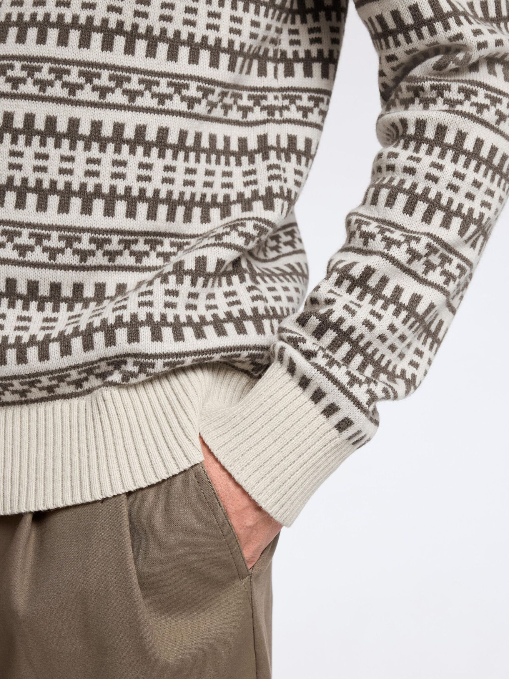 WOLLGEMISCH PULLOVER, Oatmeal, highres