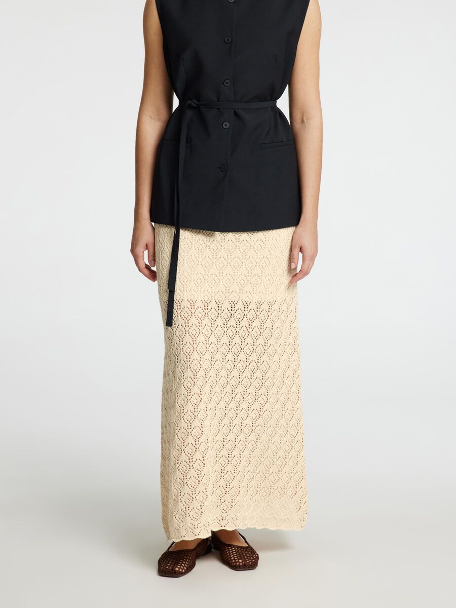 Selected GEBREIDE MAXI ROK, Birch, highres - 16097230_Birch_003.jpg
