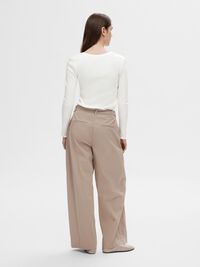 RIBBED LONG SLEEVED TOP, Snow White, highres