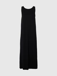 ÄRMELLOSES BAUMWOLLMIX MAXIKLEID, Black, highres